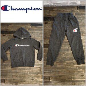 Champion outfit Gray Jogger and hoodie youth size small (7/8)